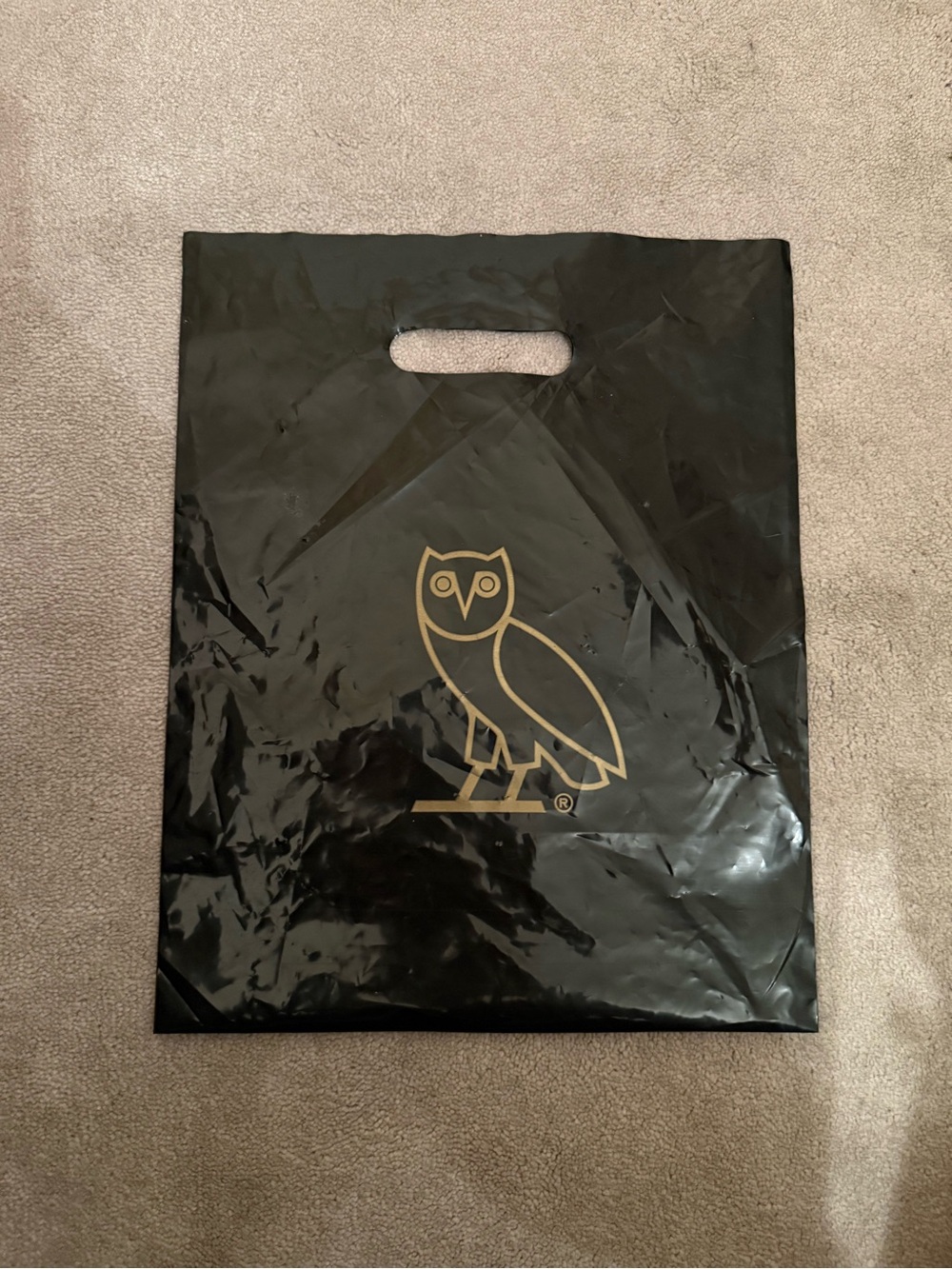 OVO Black Shopper Bag with Gold Owl Emblem Drake